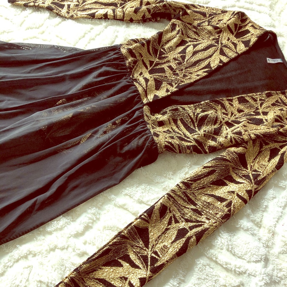 Sexy Black + Gold Jumpsuit
